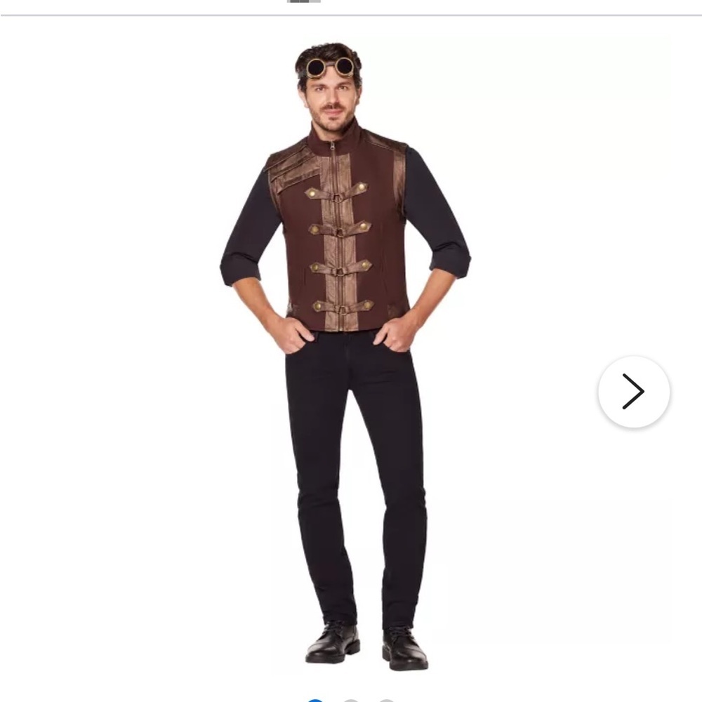 Spirit Halloween men’s Brown Steampunk‎ Vest - size XL Cosplay